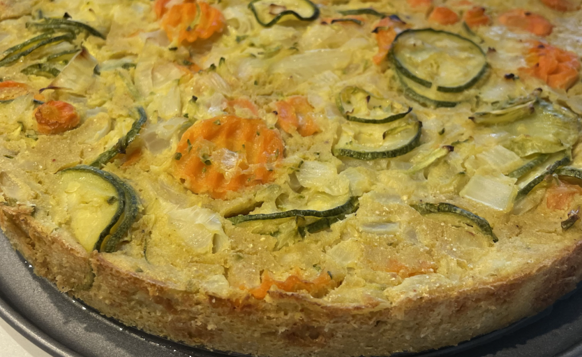 TORTINO DI CECI, PORRO e VERDURE